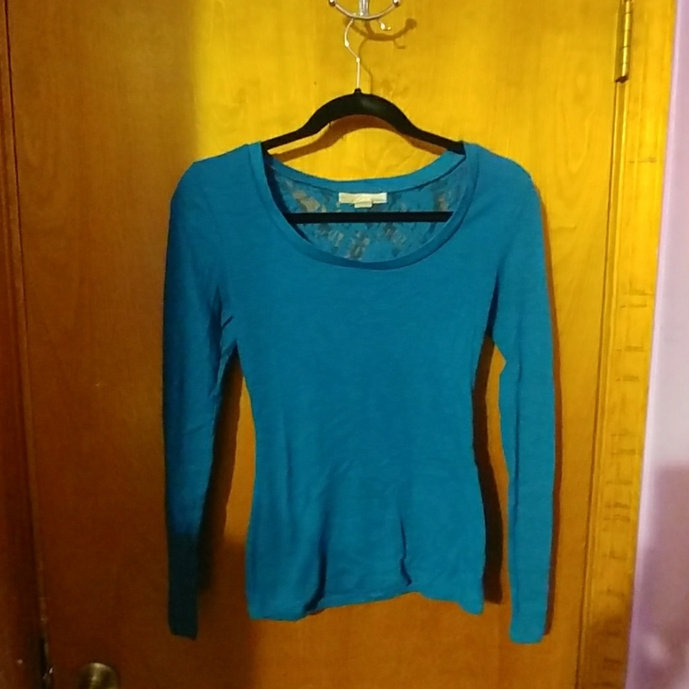 Teal with lace long sleeve